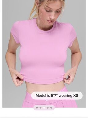 ALO Yoga Light Pink Cropped Tee